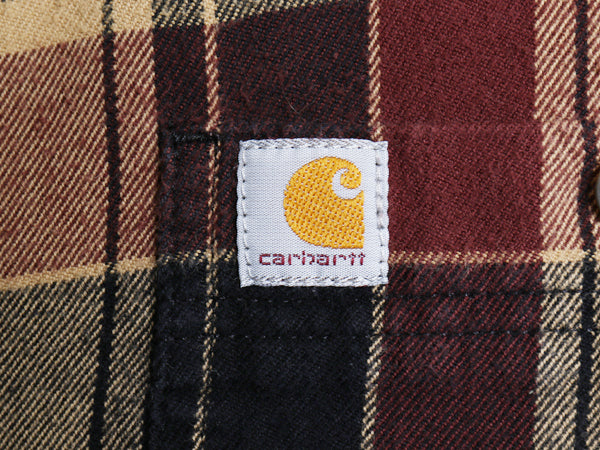 US企画 カーハート 長袖 ボタンダウン フランネル シャツ メンズ L / チェック RELAXED FIT ネルシャツ ワーク コットン 廃盤 マルチカラー