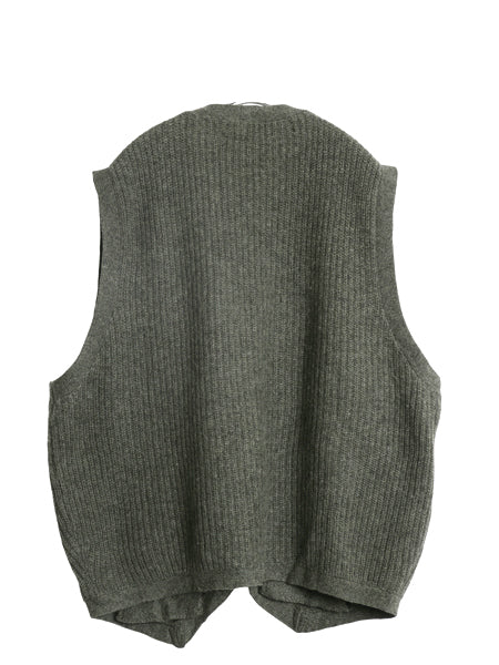 90s オービス ニット ベスト メンズ XL オールド シェットランド ウール セーター 前開き 重ね着 ポケット付き ジレ リブ編み 大きいサイズ