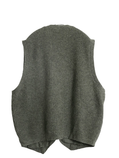 90s オービス ニット ベスト メンズ XL オールド シェットランド ウール セーター 前開き 重ね着 ポケット付き ジレ リブ編み 大きいサイズ