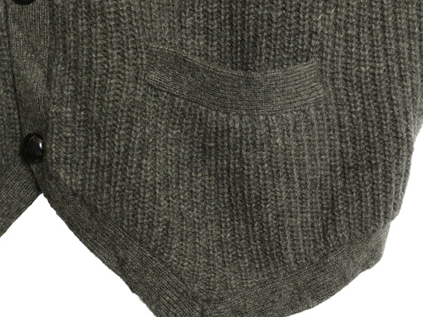 90s オービス ニット ベスト メンズ XL オールド シェットランド ウール セーター 前開き 重ね着 ポケット付き ジレ リブ編み 大きいサイズ