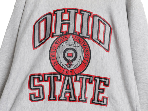 90s USA製 ★ チャンピオン リバースウィーブ 3段 カレッジ プリント スウェット メンズ XL / オールド トレーナー 裏起毛 灰 大きいサイズ