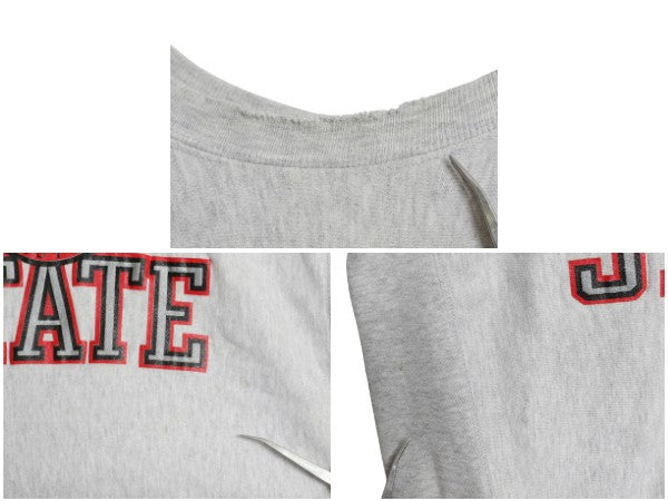 90s USA製 ★ チャンピオン リバースウィーブ 3段 カレッジ プリント スウェット メンズ XL / オールド トレーナー 裏起毛 灰 大きいサイズ