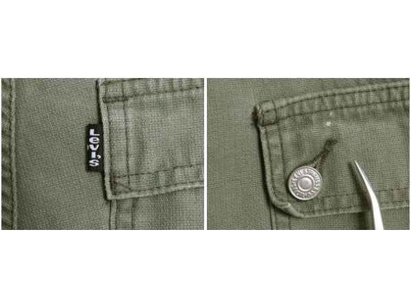 90s リーバイス カーゴ ショーツ 8 レディース M オールド コットン ショートパンツ 短パン ハーフパンツ ノータック ワンポイント カーキ