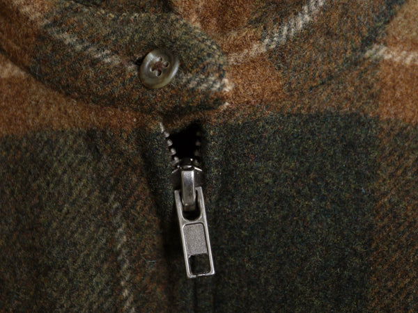 00s ローレン ラルフローレン チェック シャツ ジャケット レディース M ポロ ラム ウール フルジップ 長袖シャツ ボックス エルボーパッチ