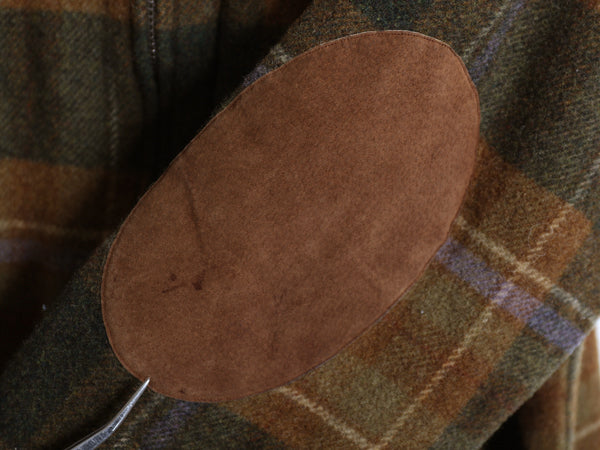 00s ローレン ラルフローレン チェック シャツ ジャケット レディース M ポロ ラム ウール フルジップ 長袖シャツ ボックス エルボーパッチ