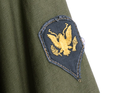60s 米軍実物 US ARMY コットン サテン ユーティリティ シャツ M 程 古着 ヴィンテージ 1st 初期 筒袖 ミリタリー 軍物 OG107 フルパッチ