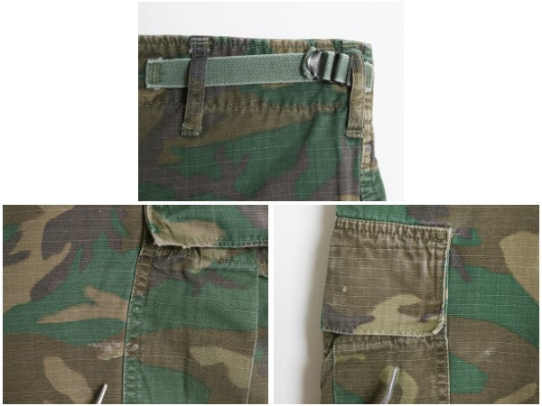 60s US ARMY 米軍実物 ジャングルファティーグ カーゴ パンツ SMALL SHORT / ヴィンテージ 69年製 軍物 ERDL ブラウンリーフ カモ 迷彩柄