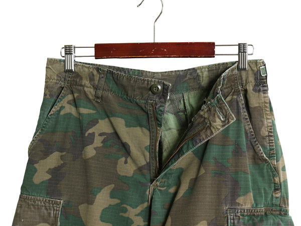 60s US ARMY 米軍実物 ジャングルファティーグ カーゴ パンツ SMALL SHORT / ヴィンテージ 69年製 軍物 ERDL ブラウンリーフ カモ 迷彩柄