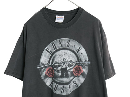 00s ガンズアンドローゼズ イラスト プリント Tシャツ メンズ XL / オールド ローズ グラフィック アート バンド ロック 大きいサイズ 黒