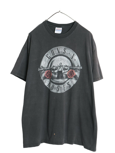 00s ガンズアンドローゼズ イラスト プリント Tシャツ メンズ XL / オールド ローズ グラフィック アート バンド ロック 大きいサイズ 黒