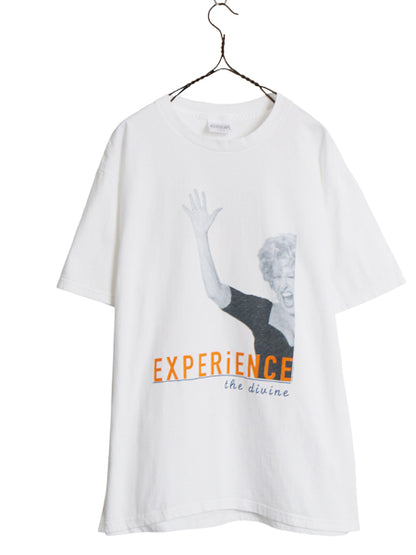 90s USA製 ★ ベットミドラー ツアー イラスト プリント Tシャツ メンズ L / オールド NICEMAN オフィシャル 当時物 シングルステッチ 白