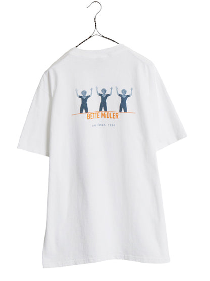 90s USA製 ★ ベットミドラー ツアー イラスト プリント Tシャツ メンズ L / オールド NICEMAN オフィシャル 当時物 シングルステッチ 白