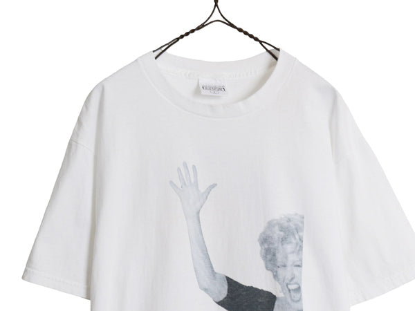 90s USA製 ★ ベットミドラー ツアー イラスト プリント Tシャツ メンズ L / オールド NICEMAN オフィシャル 当時物 シングルステッチ 白