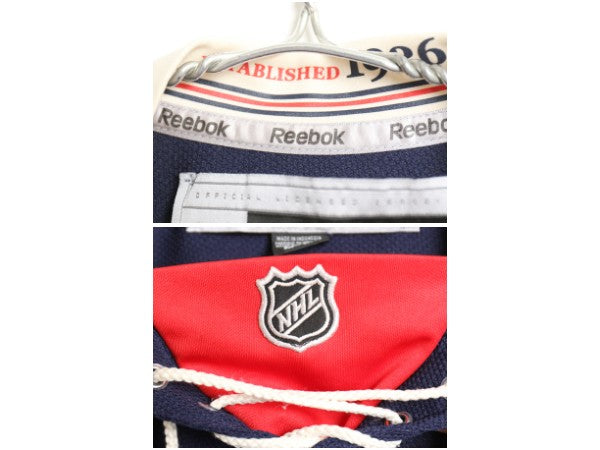 レンジャーズ メッシュ ホッケー ジャージ メンズ M 古着 NHL オフィシャル リーボック アイスホッケー ユニフォーム 重ね着 ゲームシャツ