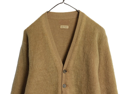 60s USA製 ★ LORD JEFF モヘア ニット カーディガン メンズ M ヴィンテージ ウール セーター 毛足 シャギー 前開き ポケット付き グランジ