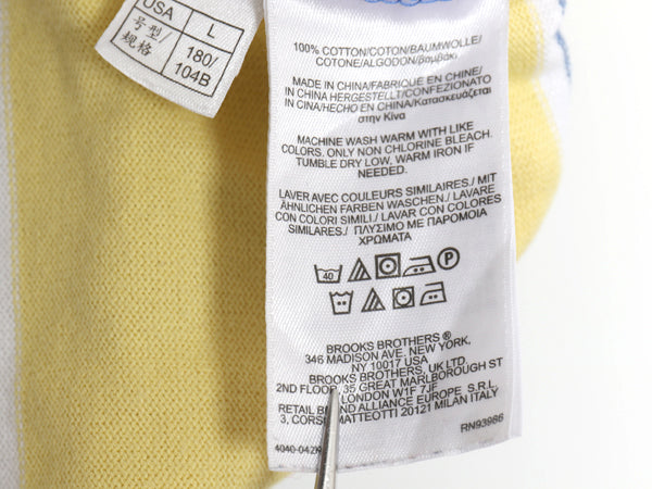 ブルックスブラザーズ ボーダー 半袖 ポロシャツ メンズ L / 古着 半袖シャツ ラガーシャツ タイプ ワンポイント カットソー マルチカラー