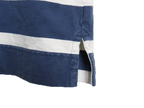 00s ラルフローレン ボーダー Tシャツ ワンピース レディース XL オールド ポロ 7分丈 ひざ丈 レースアップスリーブ 大きいサイズ きれいめ