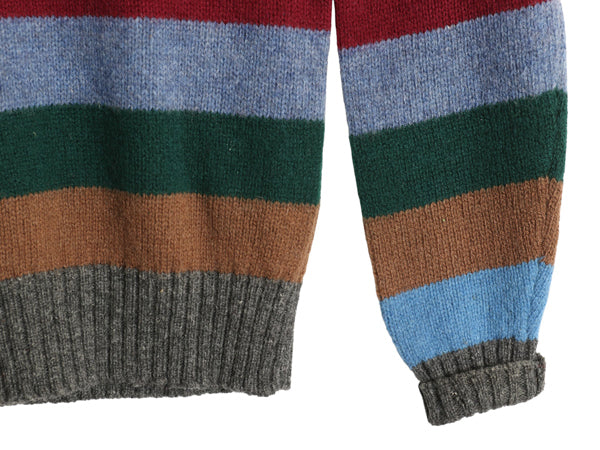 70s 80s ★ ブルックスブラザーズ ボーダー ニット セーター メンズ M 古着 ヴィンテージ BROOKSGATE シェットランド ウール マルチカラー