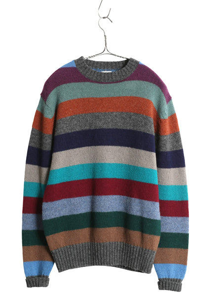 70s 80s ★ ブルックスブラザーズ ボーダー ニット セーター メンズ M 古着 ヴィンテージ BROOKSGATE シェットランド ウール マルチカラー