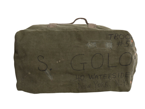 GRABオリジナル ハンドメイド キャンバス コールバッグ / ヴィンテージ 50s US ARMY ミリタリー ダッフル コットン トート ツール オリーブ
