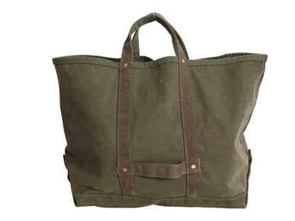 GRABオリジナル ハンドメイド キャンバス コールバッグ / ヴィンテージ 50s US ARMY ミリタリー ダッフル コットン トート ツール オリーブ