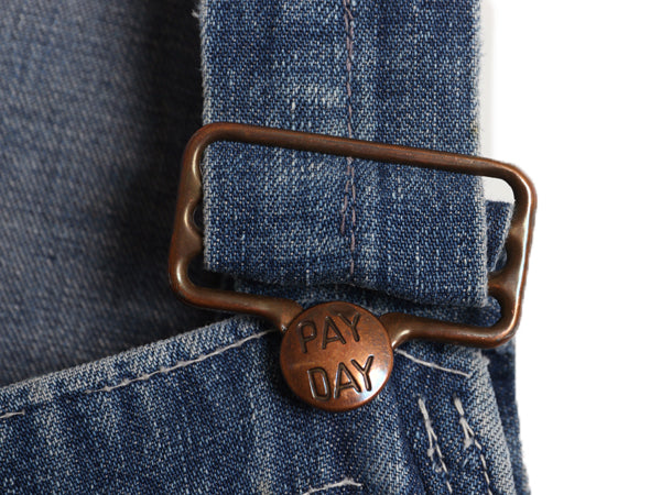 50s USA製 ★ PAYDAY インディゴ デニム オーバーオール メンズ M 程/ ヴィンテージ ぺニーズ ツナギ ペインター ジーンズ ジーパン ワーク