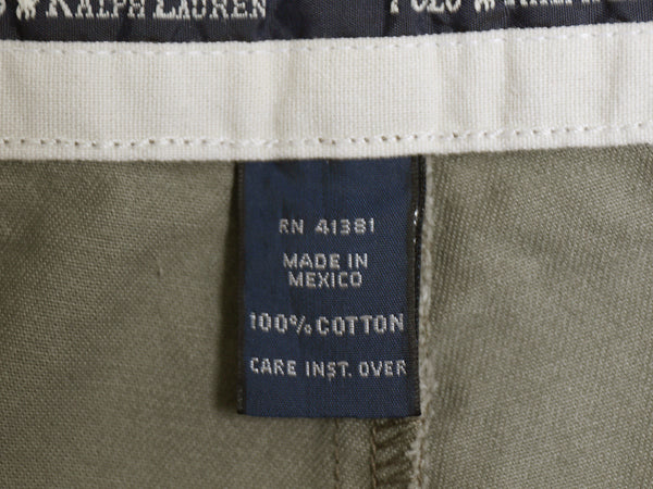 90s ポロ ラルフローレン チノ パンツ メンズ 35 32 / オールド ANDREW PANT コットン スラックス ツータック ストレート ボトムス カーキ