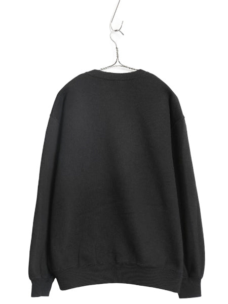 90s USA製 ラッセル 無地 スウェット メンズ レディース XL オールド トレーナー 前V 裏起毛 ワンポイント ブランク 大きいサイズ ブラック