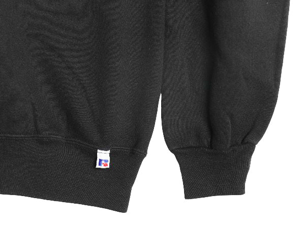 90s USA製 ラッセル 無地 スウェット メンズ レディース XL オールド トレーナー 前V 裏起毛 ワンポイント ブランク 大きいサイズ ブラック