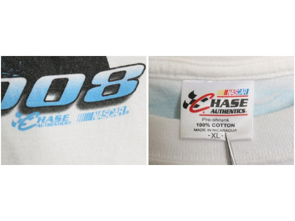 00s ナスカー 全面 イラスト プリント Tシャツ メンズ XL オールド オフィシャル グラフィック モータースポーツ レース 大きいサイズ 白