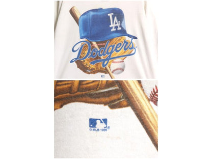 90s USA製 ドジャース イラスト プリント Tシャツ メンズ XL / オールド MLB オフィシャル 大リーグ アート シングルステッチ 大きいサイズ