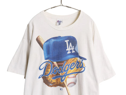 90s USA製 ドジャース イラスト プリント Tシャツ メンズ XL / オールド MLB オフィシャル 大リーグ アート シングルステッチ 大きいサイズ