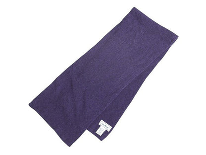 90s エルエルビーン リブ編み 100% カシミア ニット マフラー レディース メンズ / オールド ストール 無地 紫 防寒 シンプル カジュアル