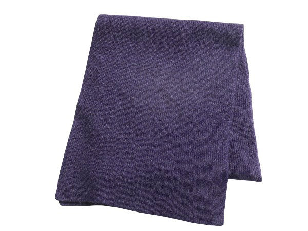 90s エルエルビーン リブ編み 100% カシミア ニット マフラー レディース メンズ / オールド ストール 無地 紫 防寒 シンプル カジュアル