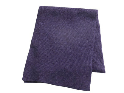 90s エルエルビーン リブ編み 100% カシミア ニット マフラー レディース メンズ / オールド ストール 無地 紫 防寒 シンプル カジュアル