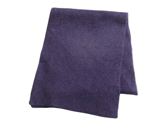 90s エルエルビーン リブ編み 100% カシミア ニット マフラー レディース メンズ / オールド ストール 無地 紫 防寒 シンプル カジュアル