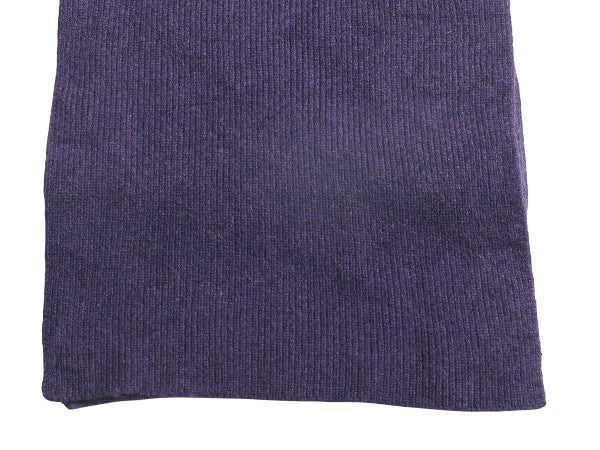 90s エルエルビーン リブ編み 100% カシミア ニット マフラー レディース メンズ / オールド ストール 無地 紫 防寒 シンプル カジュアル