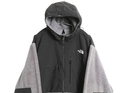 ノースフェイス フード付き デナリ ジャケット メンズ XXL / 古着 フリース ナイロン パーカー ジャンパー フルジップ 大きいサイズ 黒 灰