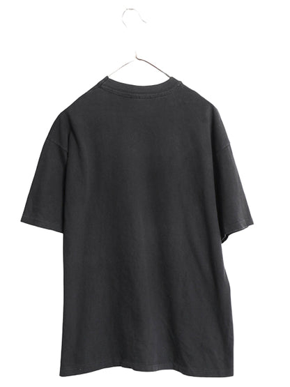 90s USA製 企業 イラスト プリント Tシャツ メンズ L / オールド ブラック ドッグ ワイン アート アニマル キャラクター シングルステッチ