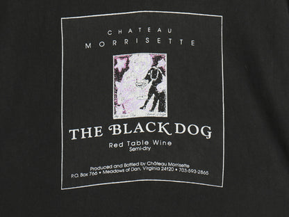 90s USA製 企業 イラスト プリント Tシャツ メンズ L / オールド ブラック ドッグ ワイン アート アニマル キャラクター シングルステッチ