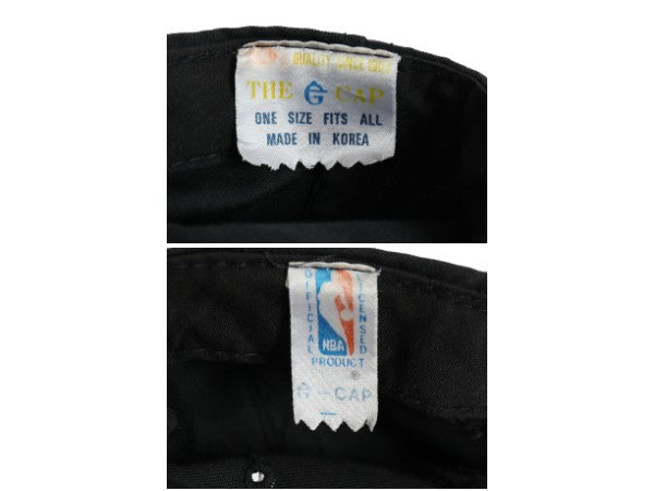 90s シカゴ ブルズ ベースボール キャップ フリーサイズ / オールド 当時物 NBA オフィシャル バスケ ワンポイント キャラクター 帽子 黒