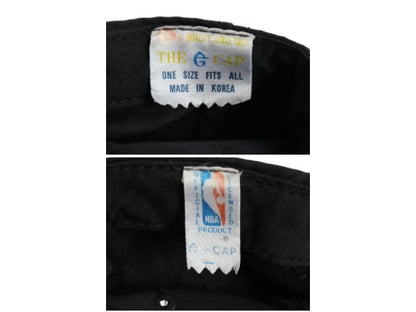 90s シカゴ ブルズ ベースボール キャップ フリーサイズ / オールド 当時物 NBA オフィシャル バスケ ワンポイント キャラクター 帽子 黒
