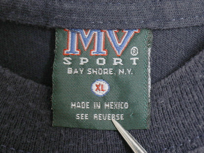 90s YALE 2段 カレッジ プリント 半袖 Tシャツ メンズ XL / オールド イエール カットソー ヘビーウェイト コットン 大きいサイズ ネイビー
