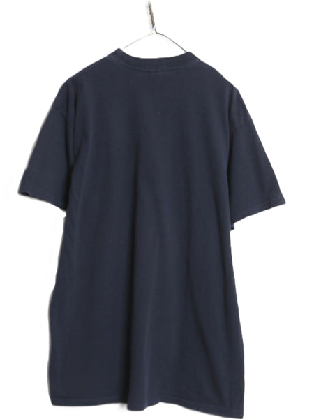 90s YALE 2段 カレッジ プリント 半袖 Tシャツ メンズ XL / オールド イエール カットソー ヘビーウェイト コットン 大きいサイズ ネイビー