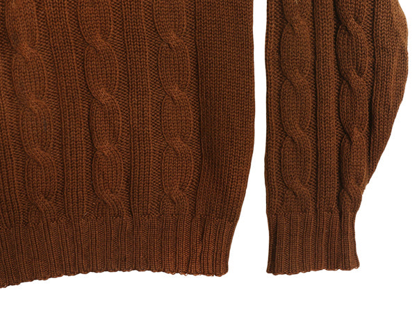 60s USA製 ペンドルトン ウール ケーブル ニット セーター メンズ L / ヴィンテージ アラン フィッシャーマン 長袖ニット 無地 シンプル 茶