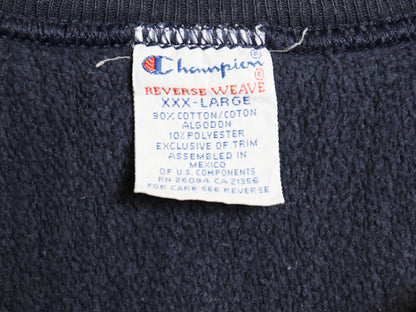 90s チャンピオン リバースウィーブ カレッジ 刺繍 スウェット メンズ XXXL / オールド トレーナー 裏起毛 目付き ネイビー 大きいサイズ