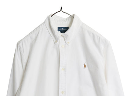 00s ラルフローレン 長袖 ボタンダウン シャツ キッズ 20 XL メンズ S / オールド ポロ オックスフォード コットン ワンポイント ポニー 白