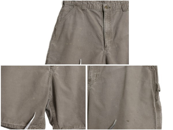 カーハート ペインター ショートパンツ メンズ 36 コットン キャンバス ショーツ 短パン ダック ワーク ハーフパンツ ワンポイント 廃盤 茶