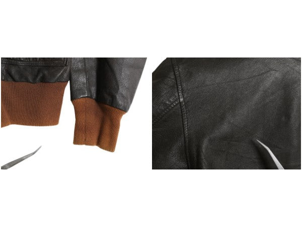 70s 80s USA製 Brigade Quartermasters 本革 レザー A-2 フライト ジャケット メンズ L 程 ヴィンテージ 革ジャン ボンバー ゴートスキン