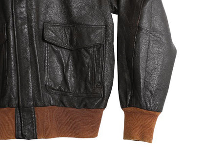 70s 80s USA製 Brigade Quartermasters 本革 レザー A-2 フライト ジャケット メンズ L 程 ヴィンテージ 革ジャン ボンバー ゴートスキン